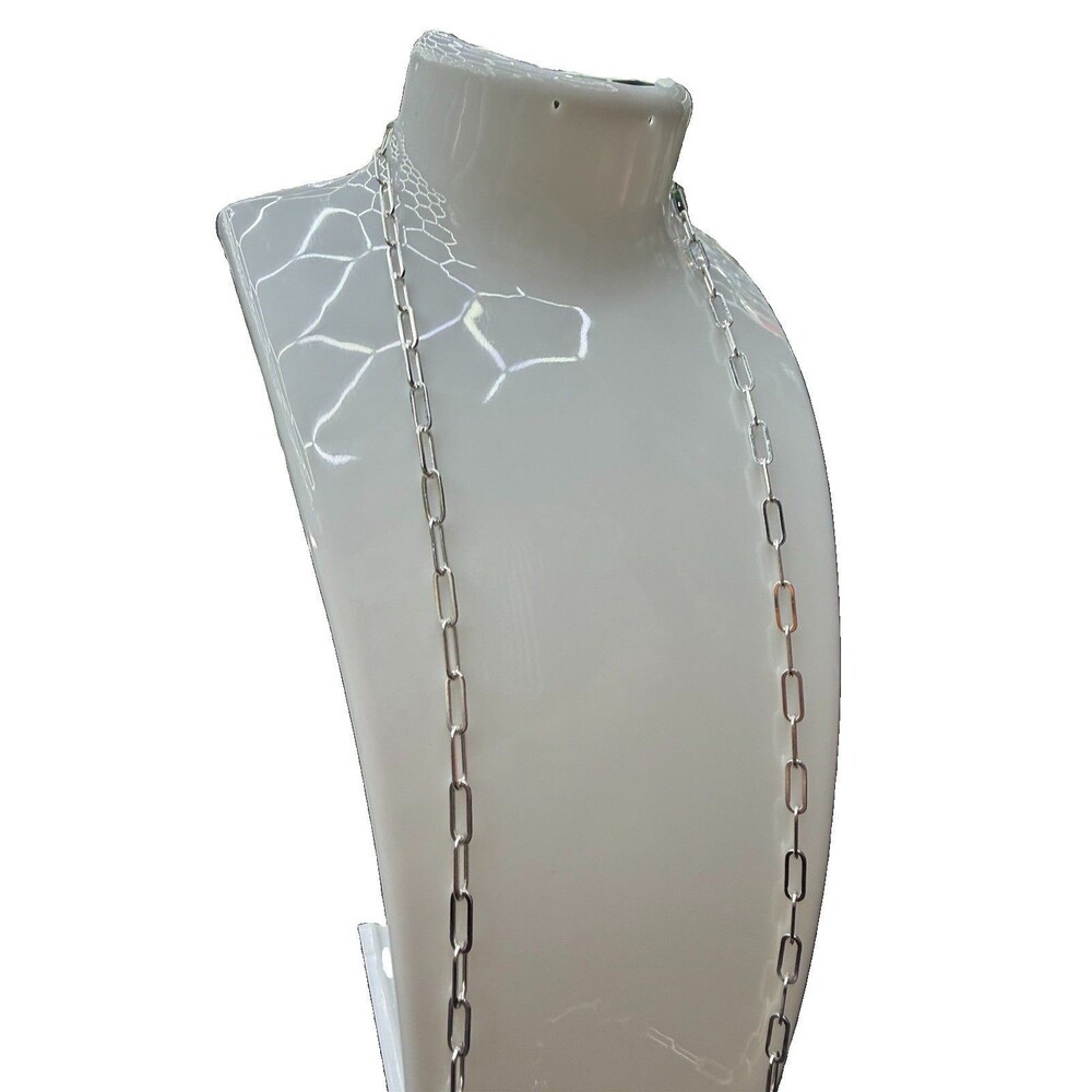 Paper Clip Necklace 925 Silver 4mm 24” 9.2 G